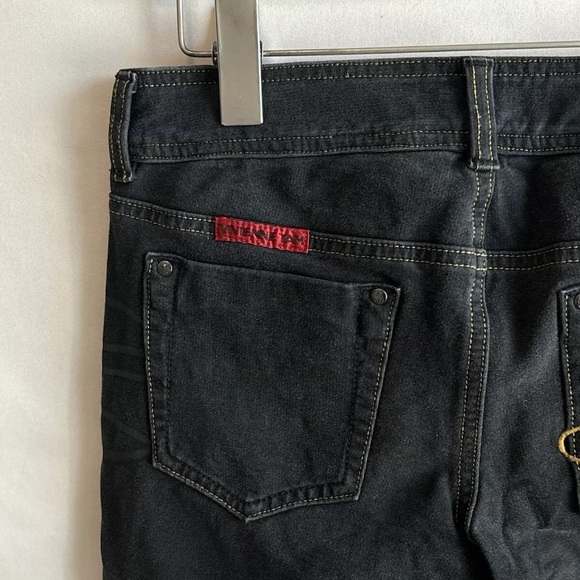 Y2K Vivienne Tam Black Butterfly Embroidered Jeans Pants Size 28 - Picture 5 of 8